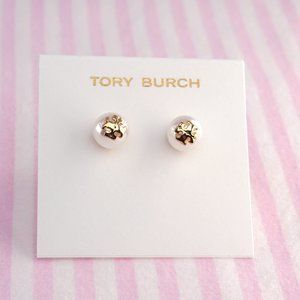 Tory Burch Crystal Pearl Stud Earrings - Brand New